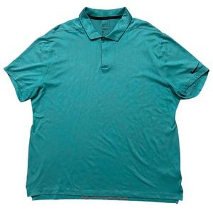 Nike Polo Shirt Mens Size XL Tiger Woods Collection ADV Golf Snap Button Green